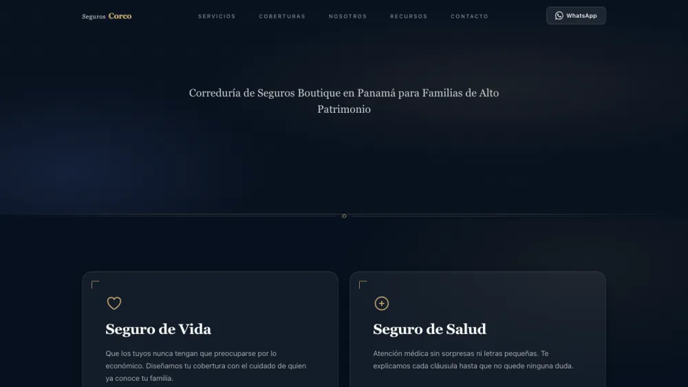 Seguros Corco website preview